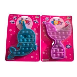 Mermaid and Narwhal Pop-It Fidget Toy Set – Stress Relief Sensory Toys for Kids